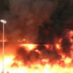 INCENDIO IN UN CAPANNONE DELLA CENTRALE DEL LATTE DI ROMA